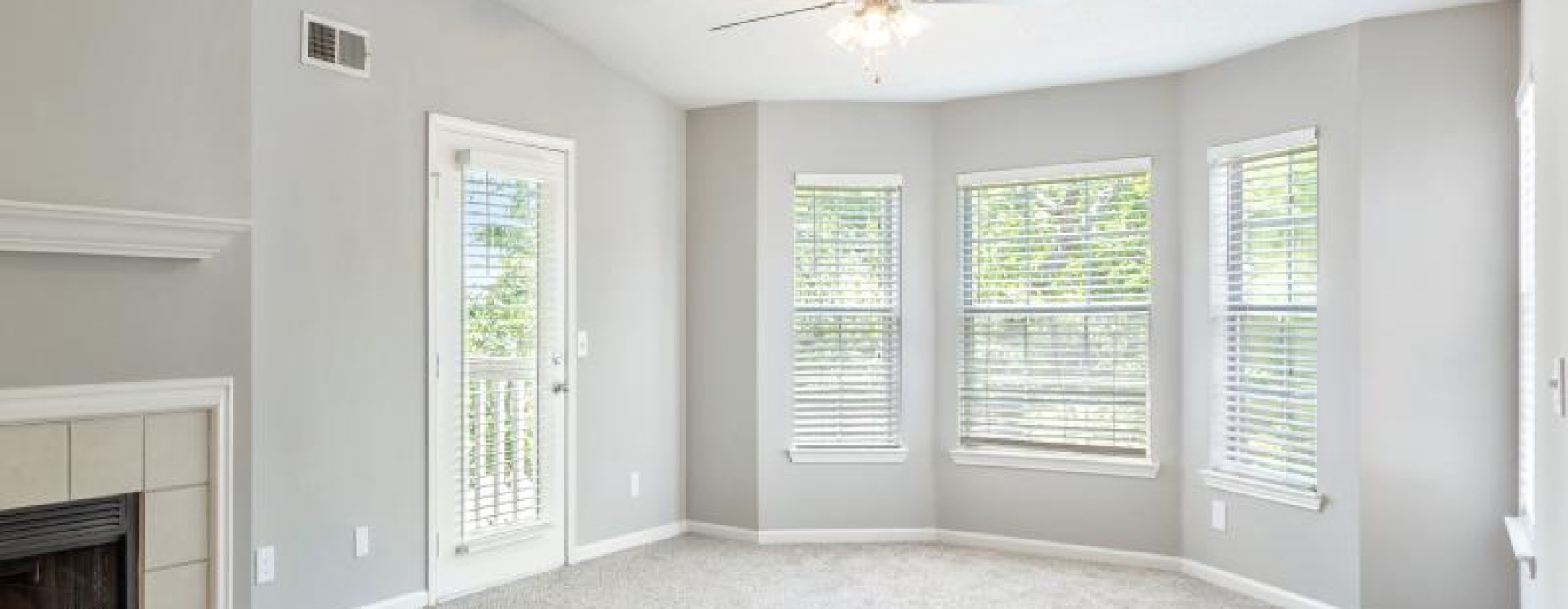 spacious room with natural lighting